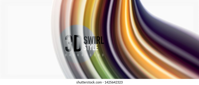 Modern Liquid color flow on white - colorful flow poster. Techno Wave Liquid shape in white color background. Design for your design project. Vector