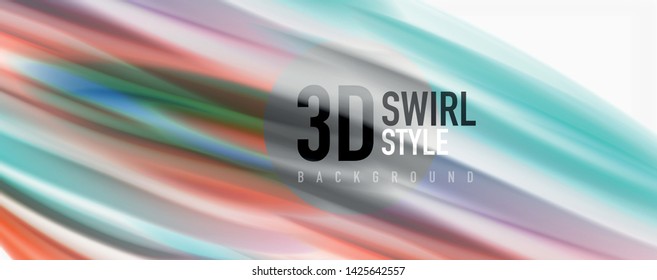 Modern Liquid color flow on white - colorful flow poster. Techno Wave Liquid shape in white color background. Design for your design project. Vector