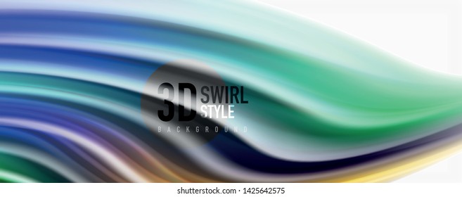 Moderner Flüssiger Farbfluss auf Weiß - bunter Flussblase. Techno Wave Liquid Form auf weißem Hintergrund. Design für Ihr Design-Projekt. Vektorgrafik