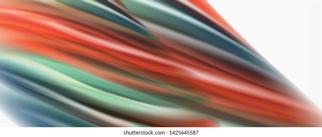 Flujos modernos de color líquido en el afiche de flujo blanco - colorido. Forma Líquida de oleada Techno con fondo de color blanco. Diseño para su proyecto de diseño. Vector