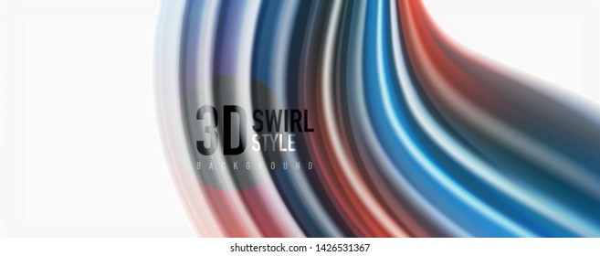 Modern Liquid color flow on white - colorful flow poster. Techno Wave Liquid shape in white color background. Design for your design project. Vector