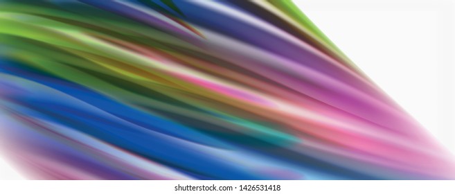 Modern Liquid color flow on white - colorful flow poster. Techno Wave Liquid shape in white color background. Design for your design project. Vector