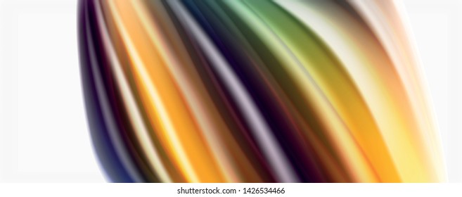 Modern Liquid color flow on white - colorful flow poster. Techno Wave Liquid shape in white color background. Design for your design project. Vector
