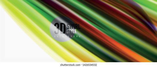 Modern Liquid color flow on white - colorful flow poster. Techno Wave Liquid shape in white color background. Design for your design project. Vector