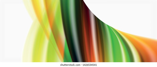 Modern Liquid color flow on white - colorful flow poster. Techno Wave Liquid shape in white color background. Design for your design project. Vector