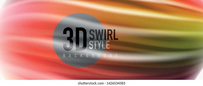 Modern Liquid color flow on white - colorful flow poster. Techno Wave Liquid shape in white color background. Design for your design project. Vector