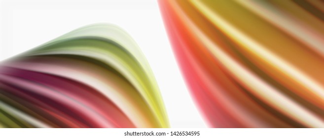 Modern Liquid color flow on white - colorful flow poster. Techno Wave Liquid shape in white color background. Design for your design project. Vector