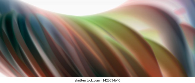 Modern Liquid color flow on white - colorful flow poster. Techno Wave Liquid shape in white color background. Design for your design project. Vector
