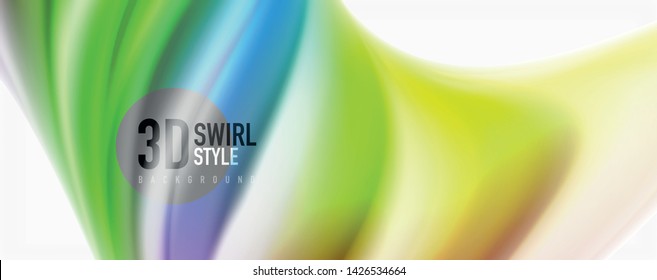 Modern Liquid color flow on white - colorful flow poster. Techno Wave Liquid shape in white color background. Design for your design project. Vector