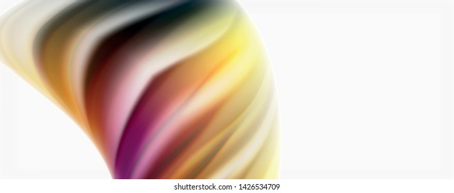 Modern Liquid color flow on white - colorful flow poster. Techno Wave Liquid shape in white color background. Design for your design project. Vector