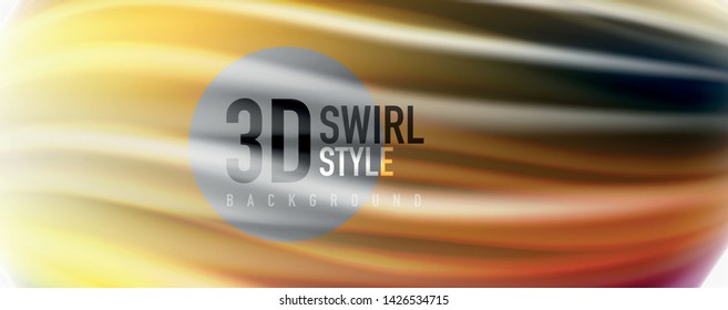 Modern Liquid color flow on white - colorful flow poster. Techno Wave Liquid shape in white color background. Design for your design project. Vector