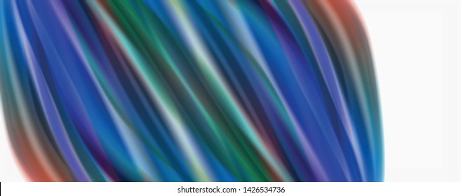 Flujos modernos de color líquido en el afiche de flujo blanco - colorido. Forma Líquida de oleada Techno con fondo de color blanco. Diseño para su proyecto de diseño. Vector