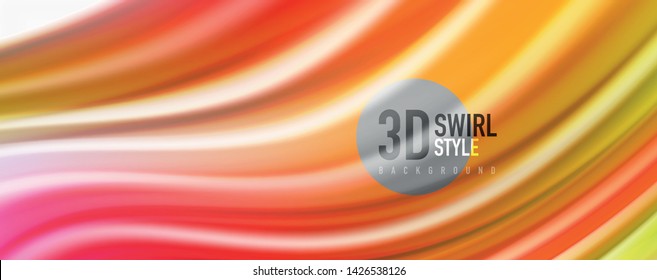 Modern Liquid color flow on white - colorful flow poster. Techno Wave Liquid shape in white color background. Design for your design project. Vector