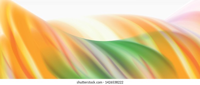 Modern Liquid color flow on white - colorful flow poster. Techno Wave Liquid shape in white color background. Design for your design project. Vector