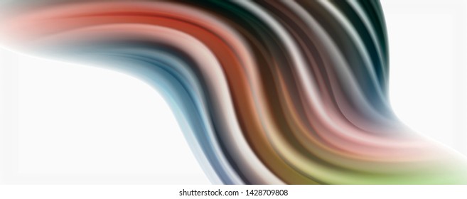 Modern Liquid color flow on white - colorful flow poster. Techno Wave Liquid shape in white color background. Design for your design project. Vector