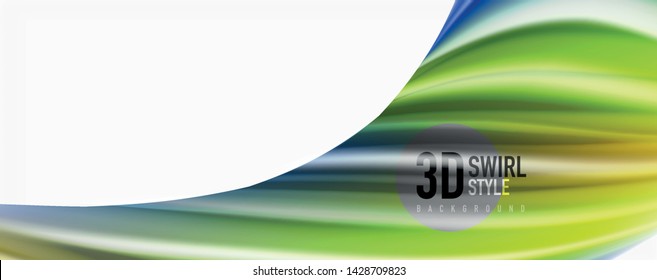 Flujos modernos de color líquido en el afiche de flujo blanco - colorido. Forma Líquida de oleada Techno con fondo de color blanco. Diseño para su proyecto de diseño. Vector