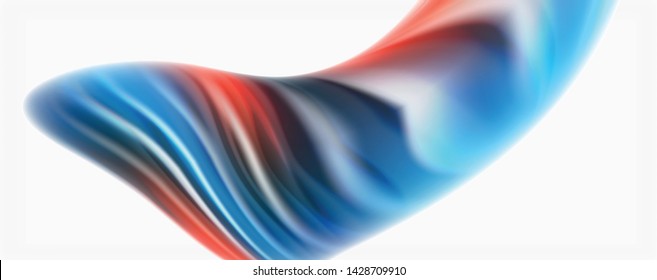 Modern Liquid color flow on white - colorful flow poster. Techno Wave Liquid shape in white color background. Design for your design project. Vector