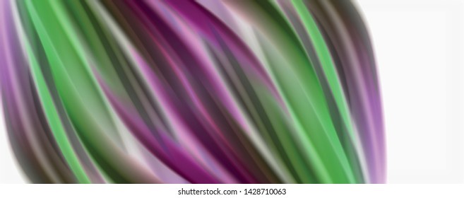 Flujos modernos de color líquido en el afiche de flujo blanco - colorido. Forma Líquida de oleada Techno con fondo de color blanco. Diseño para su proyecto de diseño. Vector