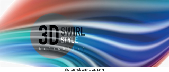 Flujos modernos de color líquido en el afiche de flujo blanco - colorido. Forma Líquida de oleada Techno con fondo de color blanco. Diseño para su proyecto de diseño. Vector