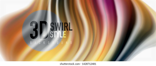 Modern Liquid color flow on white - colorful flow poster. Techno Wave Liquid shape in white color background. Design for your design project. Vector