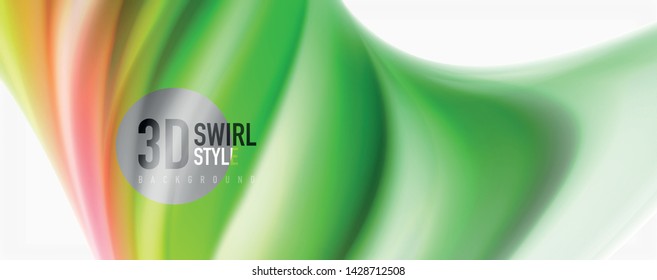 Modern Liquid color flow on white - colorful flow poster. Techno Wave Liquid shape in white color background. Design for your design project. Vector