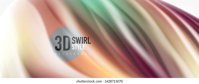 Modern Liquid color flow on white - colorful flow poster. Techno Wave Liquid shape in white color background. Design for your design project. Vector