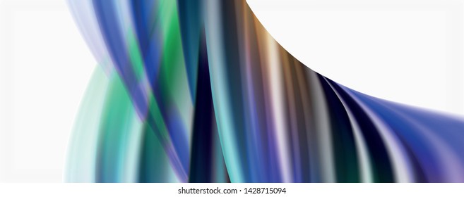 Moderner Flüssiger Farbfluss auf Weiß - bunter Flussblase. Techno Wave Liquid Form auf weißem Hintergrund. Design für Ihr Design-Projekt. Vektorgrafik