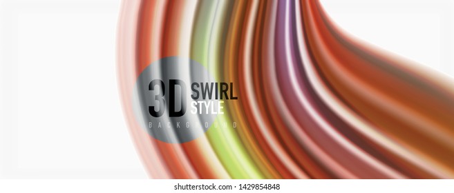 Flujos modernos de color líquido en el afiche de flujo blanco - colorido. Forma Líquida de oleada Techno con fondo de color blanco. Diseño para su proyecto de diseño. Vector
