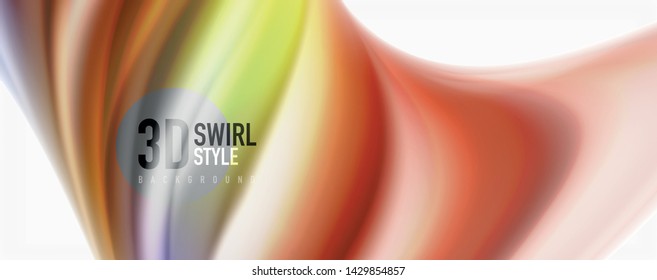 Modern Liquid color flow on white - colorful flow poster. Techno Wave Liquid shape in white color background. Design for your design project. Vector