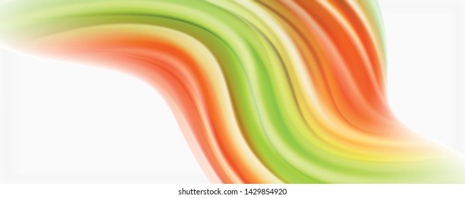 Modern Liquid color flow on white - colorful flow poster. Techno Wave Liquid shape in white color background. Design for your design project. Vector