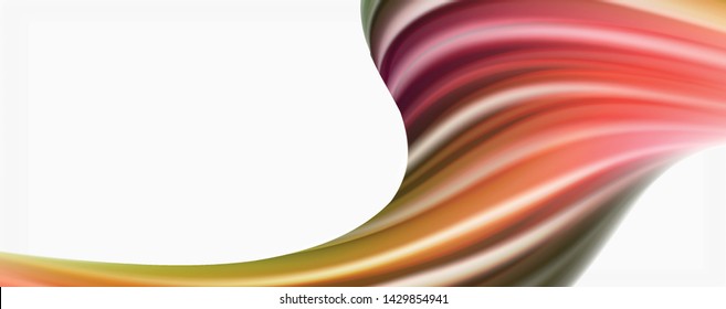 Modern Liquid color flow on white - colorful flow poster. Techno Wave Liquid shape in white color background. Design for your design project. Vector
