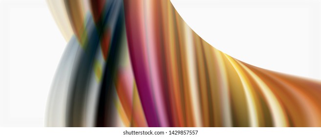 Modern Liquid color flow on white - colorful flow poster. Techno Wave Liquid shape in white color background. Design for your design project. Vector