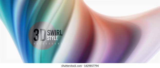 Modern Liquid color flow on white - colorful flow poster. Techno Wave Liquid shape in white color background. Design for your design project. Vector