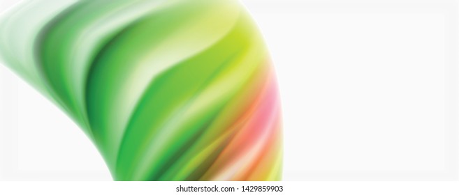 Modern Liquid color flow on white - colorful flow poster. Techno Wave Liquid shape in white color background. Design for your design project. Vector