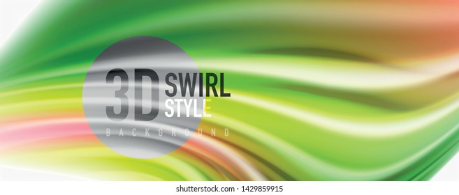 Modern Liquid color flow on white - colorful flow poster. Techno Wave Liquid shape in white color background. Design for your design project. Vector