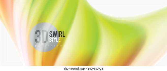 Flujos modernos de color líquido en el afiche de flujo blanco - colorido. Forma Líquida de oleada Techno con fondo de color blanco. Diseño para su proyecto de diseño. Vector