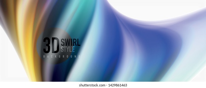 Modern Liquid color flow on white - colorful flow poster. Techno Wave Liquid shape in white color background. Design for your design project. Vector