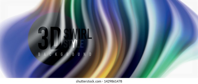 Modern Liquid color flow on white - colorful flow poster. Techno Wave Liquid shape in white color background. Design for your design project. Vector
