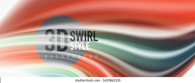 Modern Liquid color flow on white - colorful flow poster. Techno Wave Liquid shape in white color background. Design for your design project. Vector