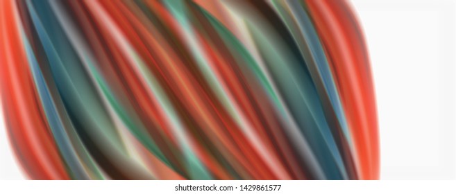 Modern Liquid color flow on white - colorful flow poster. Techno Wave Liquid shape in white color background. Design for your design project. Vector