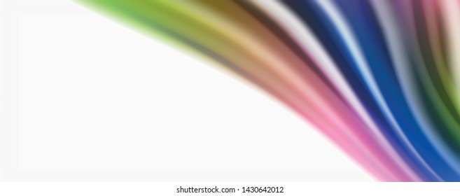 Modern Liquid color flow on white - colorful flow poster. Techno Wave Liquid shape in white color background. Design for your design project. Vector