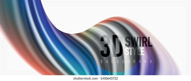 Modern Liquid color flow on white - colorful flow poster. Techno Wave Liquid shape in white color background. Design for your design project. Vector