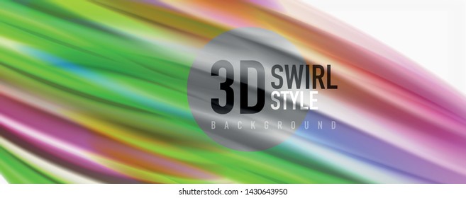 Flujos modernos de color líquido en el afiche de flujo blanco - colorido. Forma Líquida de oleada Techno con fondo de color blanco. Diseño para su proyecto de diseño. Vector