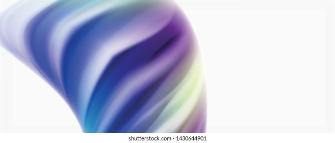 Moderner Flüssiger Farbfluss auf Weiß - bunter Flussblase. Techno Wave Liquid Form auf weißem Hintergrund. Design für Ihr Design-Projekt. Vektorgrafik