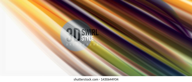 Flujos modernos de color líquido en el afiche de flujo blanco - colorido. Forma Líquida de oleada Techno con fondo de color blanco. Diseño para su proyecto de diseño. Vector