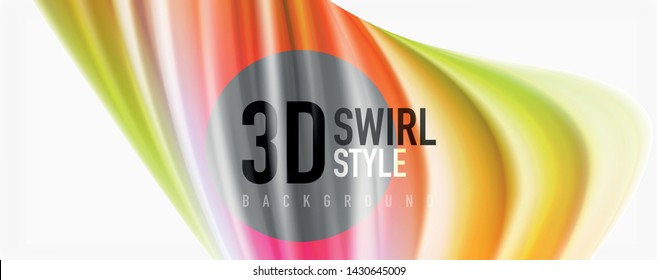 Modern Liquid color flow on white - colorful flow poster. Techno Wave Liquid shape in white color background. Design for your design project. Vector