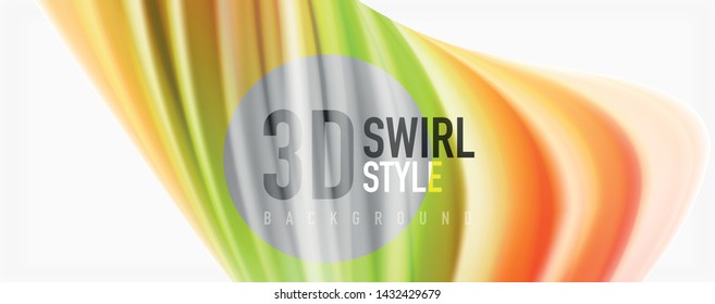 Modern Liquid color flow on white - colorful flow poster. Techno Wave Liquid shape in white color background. Design for your design project. Vector