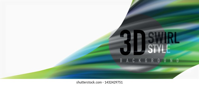 Modern Liquid color flow on white - colorful flow poster. Techno Wave Liquid shape in white color background. Design for your design project. Vector