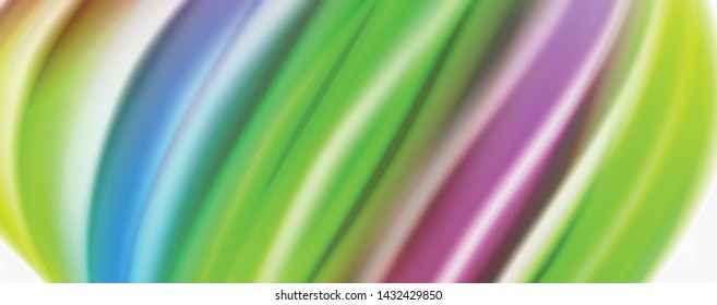 Modern Liquid color flow on white - colorful flow poster. Techno Wave Liquid shape in white color background. Design for your design project. Vector