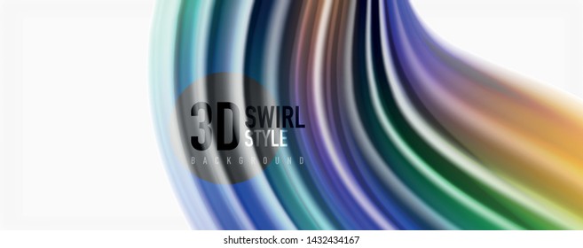 Modern Liquid color flow on white - colorful flow poster. Techno Wave Liquid shape in white color background. Design for your design project. Vector